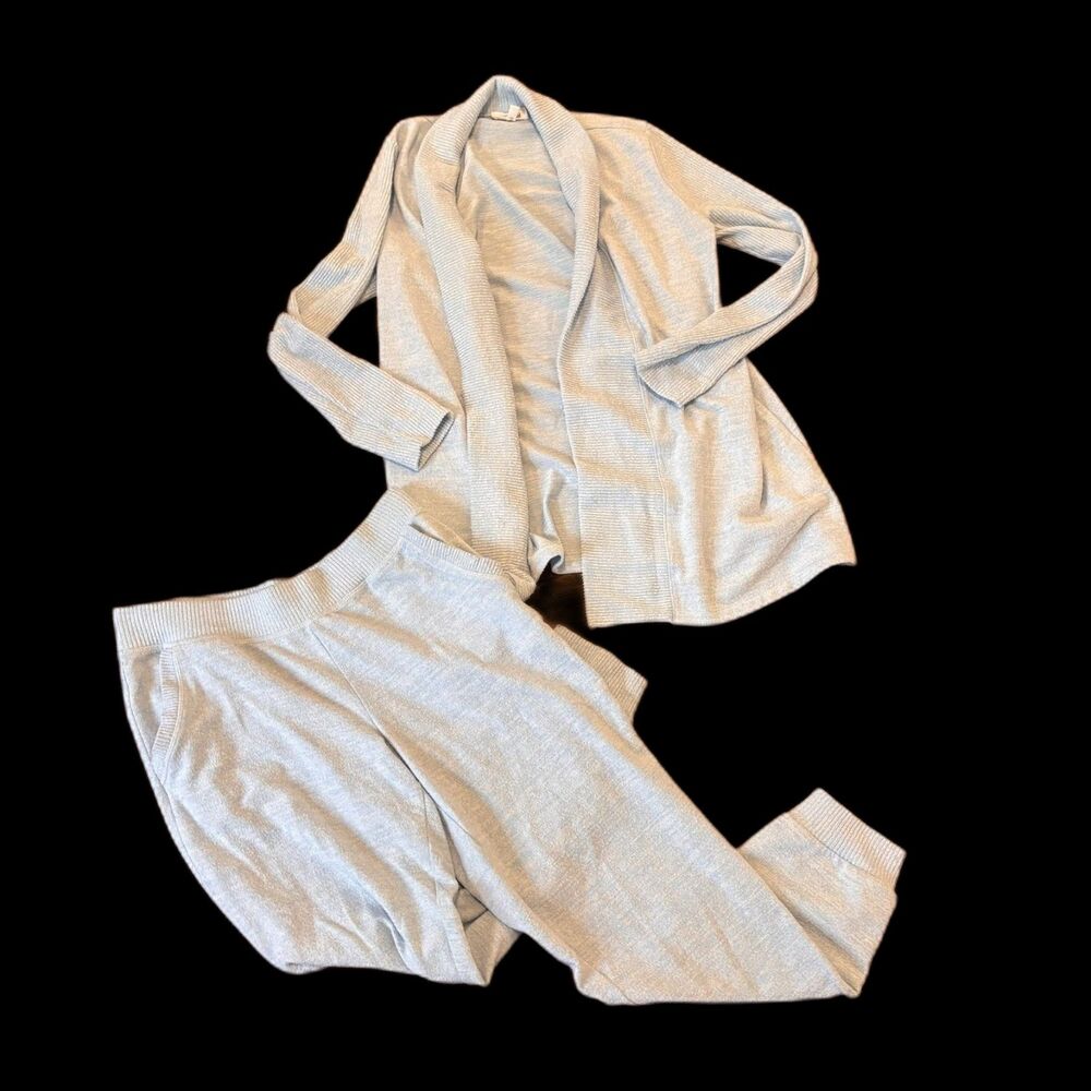 Haven Well Within size Small Light Blue Soft Cozy Cardigan Jogger Loungewear Set